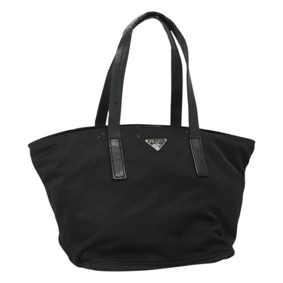 PRADA Hand Bag Nylon Black Silver Auth bs23268 - Picture 1 of 15
